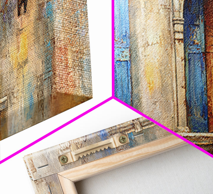 Weathered Window with Blue Shutters Canvas Print, French Country Art, Home Decor Gift, Farmhouse Decor, Oil Painting, Country, FCA-3x1-61