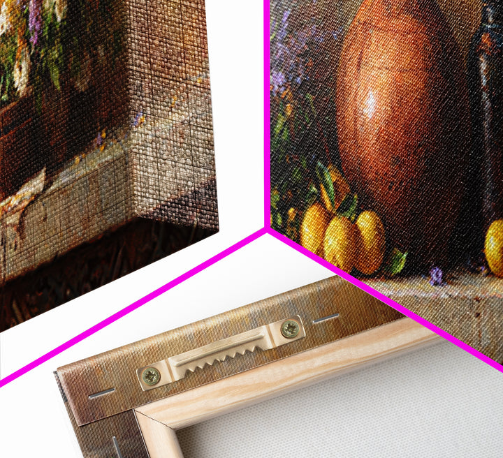 Antique Copper Pot and Flowers Still Life Canvas Print, French Country Art, Modern Decor, Farmhouse Decor, Country, FCA-3x1-64