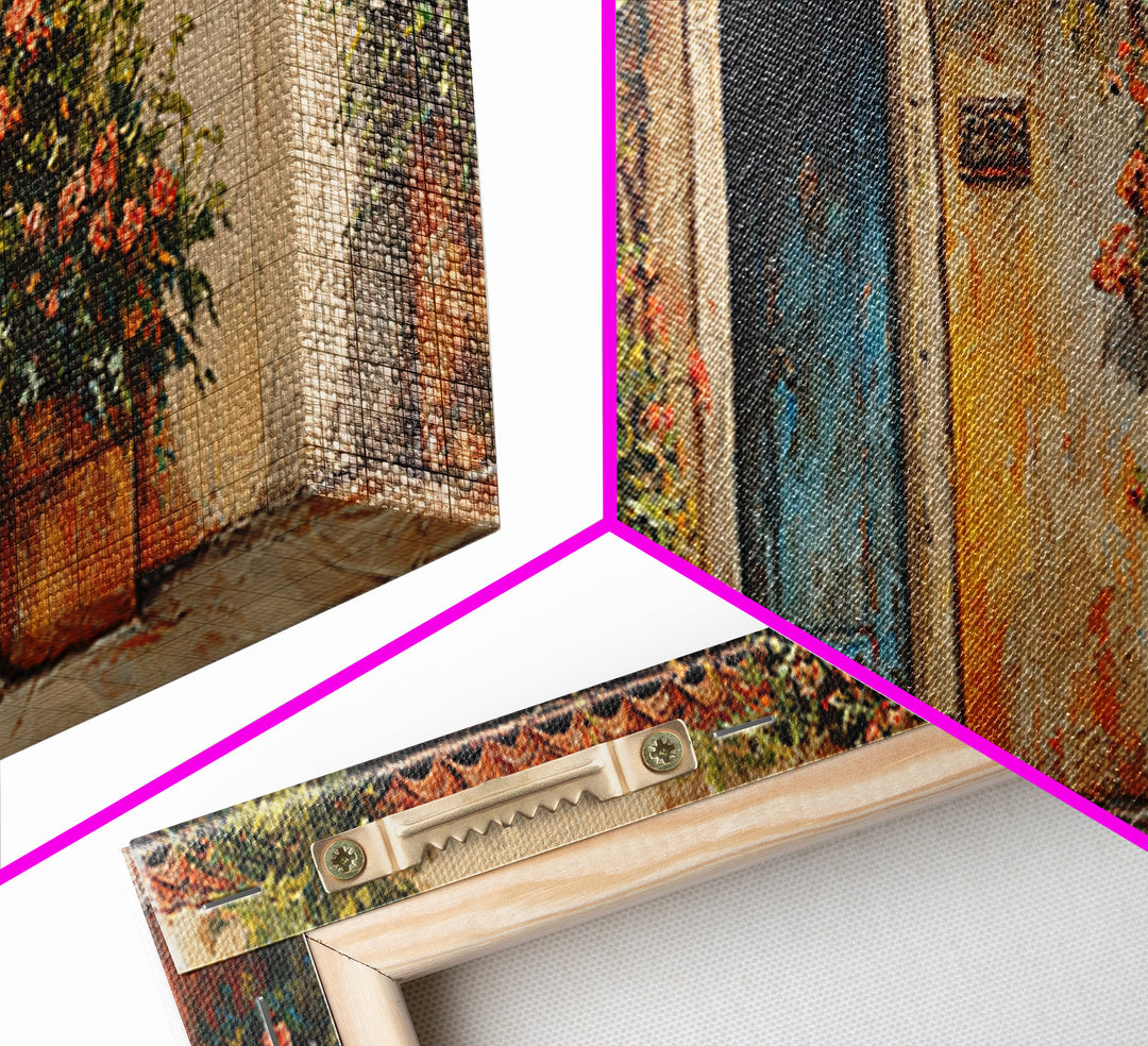 Rustic Door Covered Framed Canvas Print, French Country Art, Textured Painting, Farmhouse Decor, Country, Home Decor Gift, FCA-3x1-9