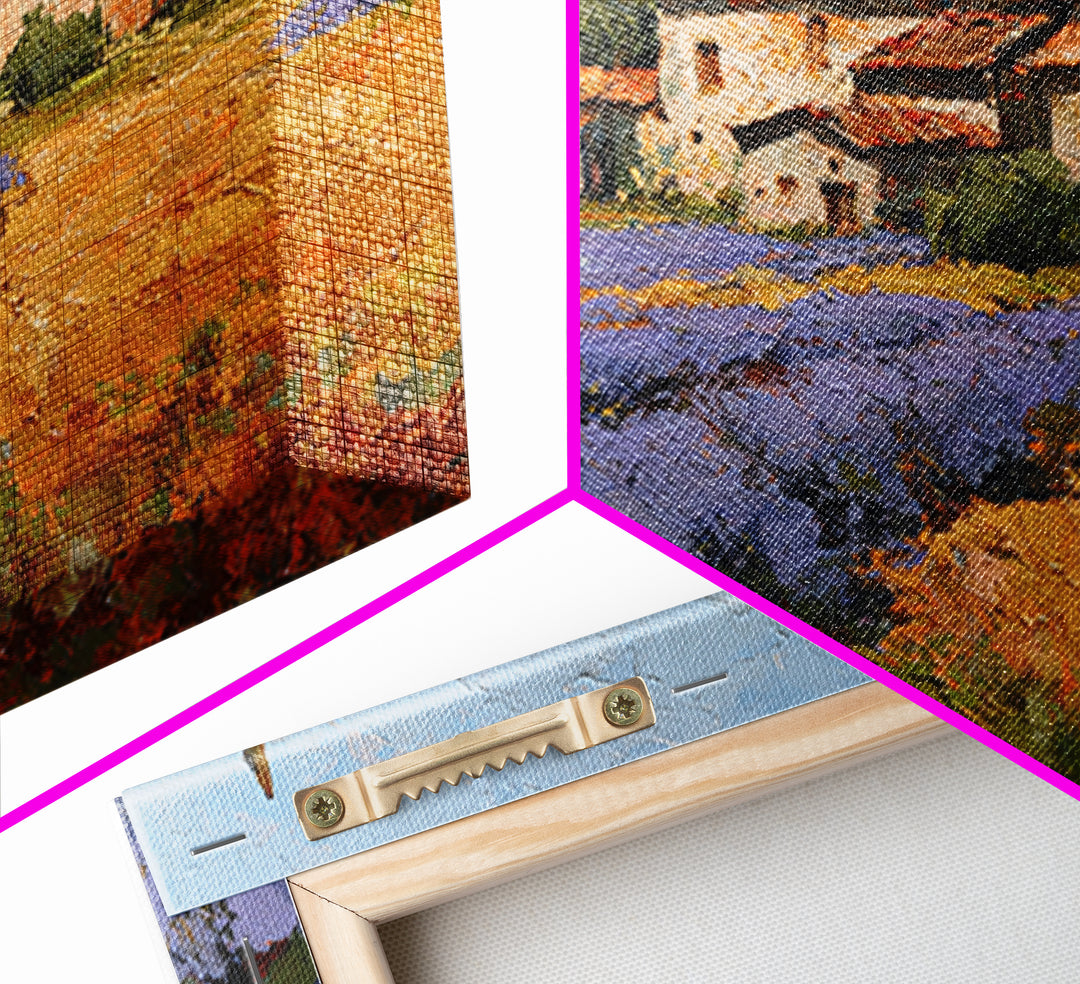 Lavender Field with Distant Stone Farmhouse Canvas Print, French Country Art, Printable Art, Farmhouse Decor, Fine Art, Country, FCA-3x2-29