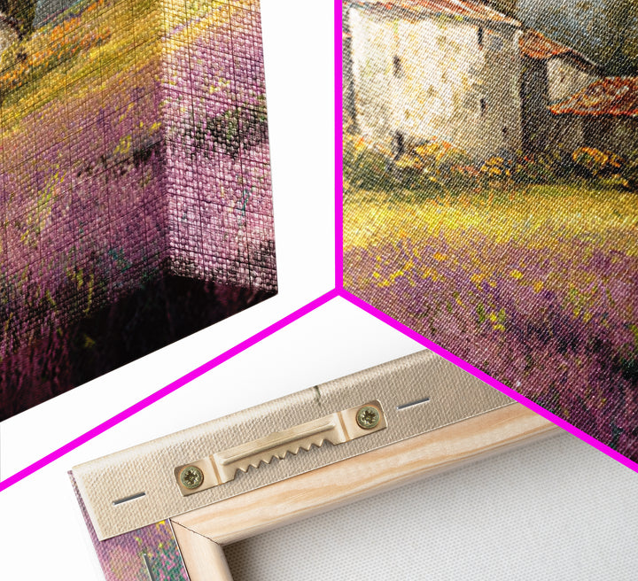 Lavender Field with Distant Stone Farmhouse Canvas Print, French Country Art, Printable Art, Farmhouse Decor, Fine Art, Country, FCA-3x2-53