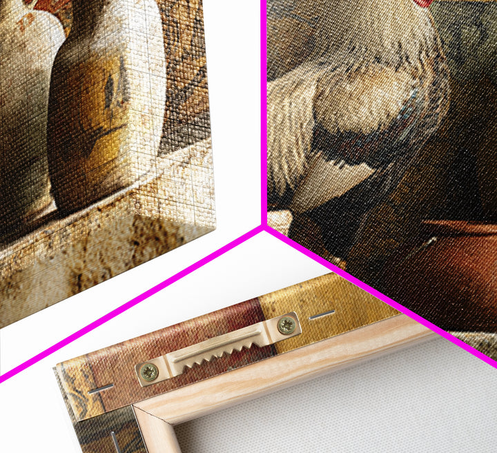 Rooster Portrait in Rustic French Palette Canvas Print, French Country Art, Original Painting, Farmhouse Decor, Country, FCA-3x2-54