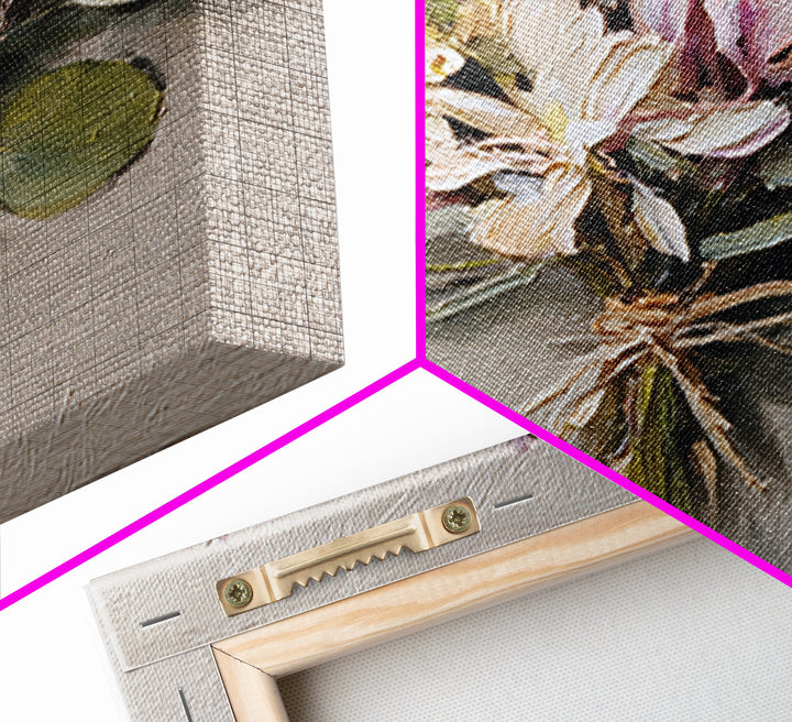 Lavender Bundle Tied Framed Canvas Print, Floral Art, Neutral Tone Abstract Floral Art, Living Room Decor, Fine Art, Bloom, FLO-1x1-34