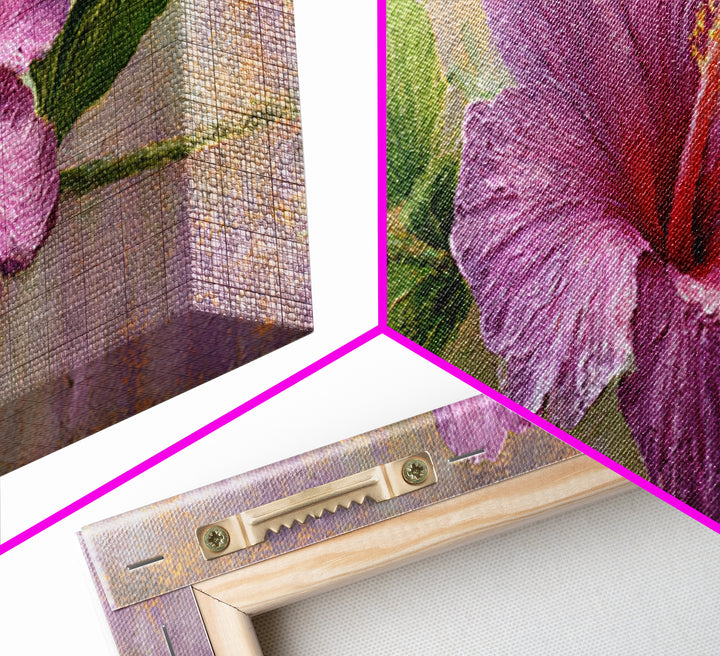 Hibiscus Flower with Tropical Brightness Canvas Print, Floral Art, Neutral Tone Abstract Floral Art, Living Room Decor, Bloom, FLO-3x1-11