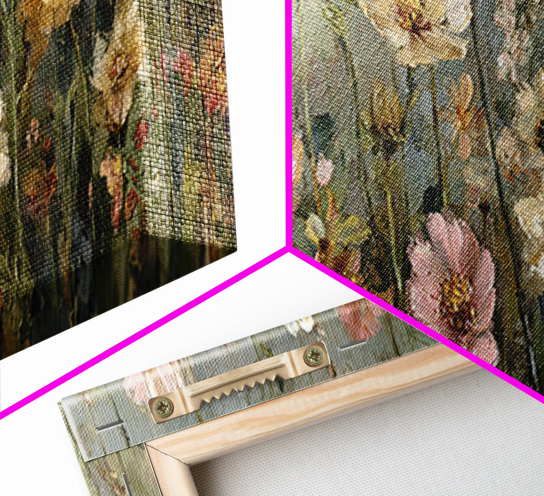 Wildflower Meadow in Loose Impressionist Paint Canvas Print, Floral Art, Art Print, Living Room Decor, Fine Art, Bloom, FLO-3x1-91