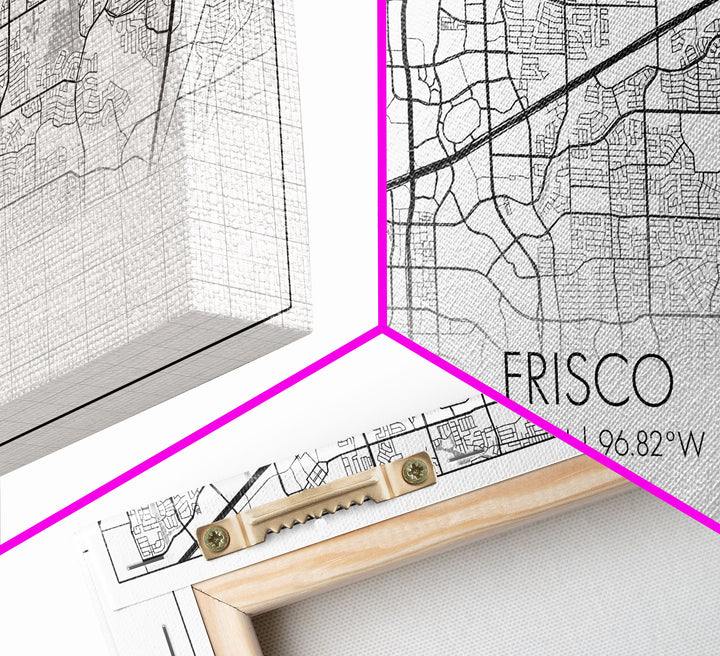 Frisco City Map, Texas Map, Map Art, Minimalist Art, Wall Art, Canvas Art, Black And White Art, College Student Gift, Man Cave Décor, Prints