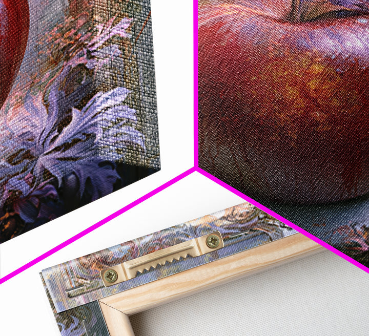 Enchanted Apple with Deep Red Shine Canvas Print, Fairy Tale Art, Art Print, Living Room Decor, Storybook, Nursery Art, FTA-1x1-20