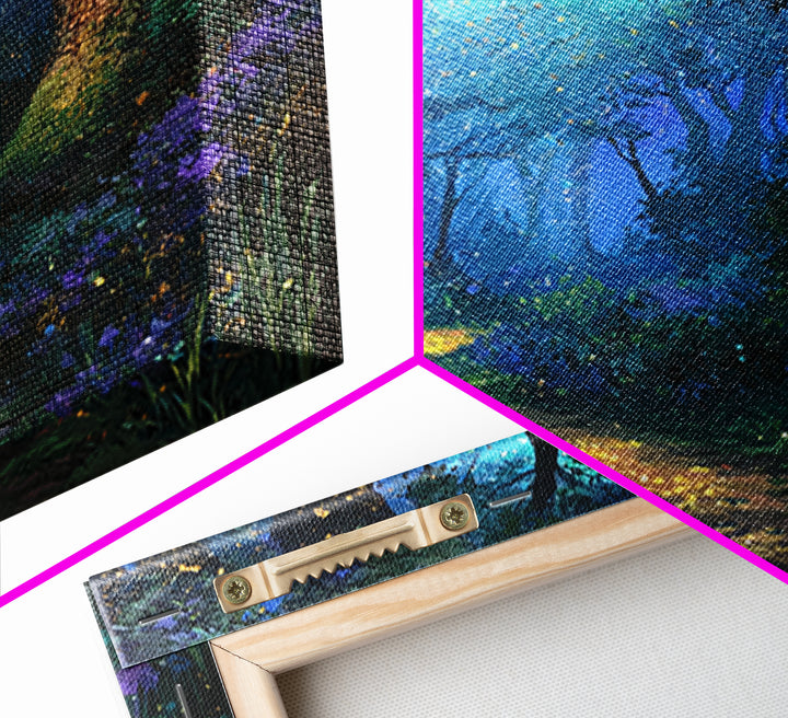 Enchanted Forest Path Glowing Canvas Print, Fairy Tale Art, Room Decor, Living Room Decor, Fine Art, Storybook, Original Art, FTA-1x1-25