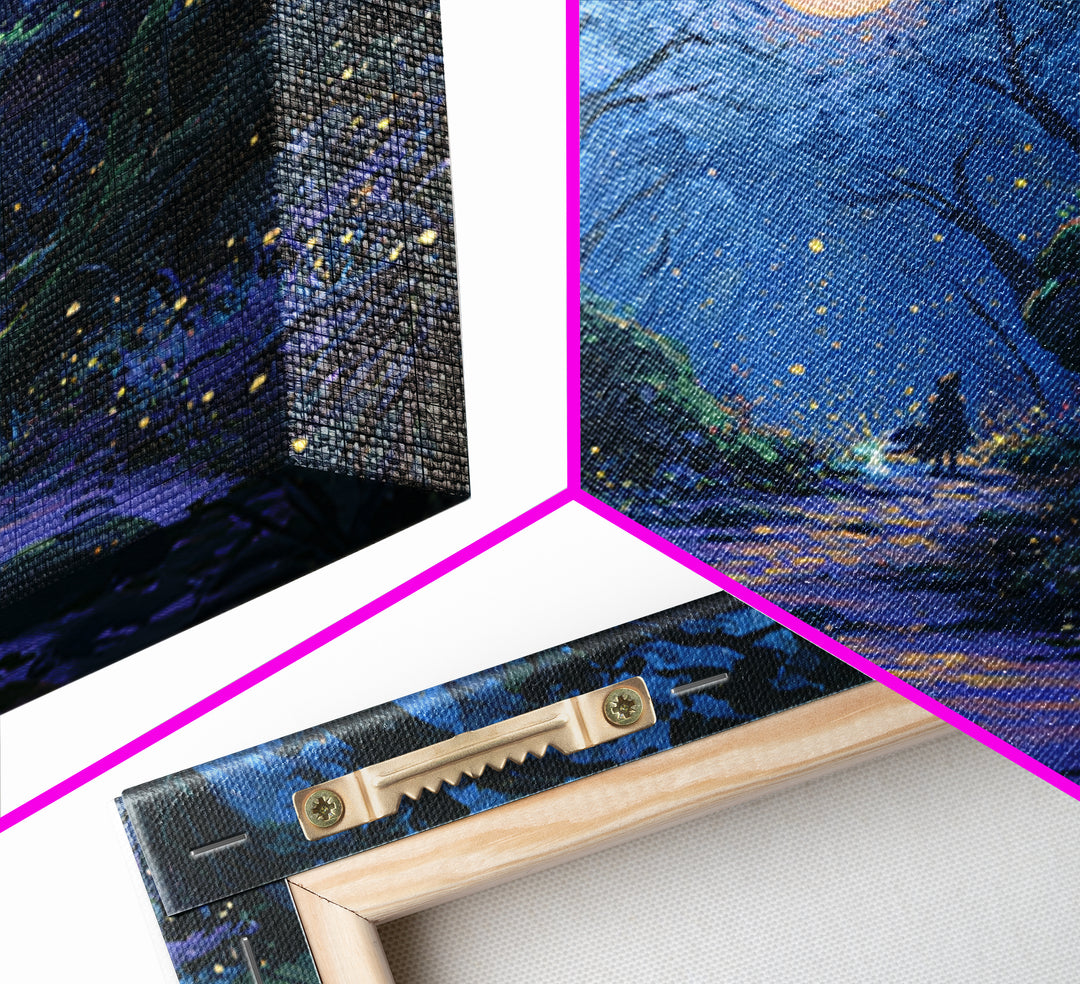 Enchanted Forest Path Glowing Canvas Print, Fairy Tale Art, Art Deco, Living Room Decor, Fine Art, Storybook, Whimsical Art, FTA-1x1-97