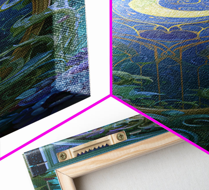Magic Mirror Framed by Vines and Thorns Canvas Print, Fairy Tale Art, Boho Decor, Living Room Decor, Oil Painting, Storybook, FTA-1x3-97