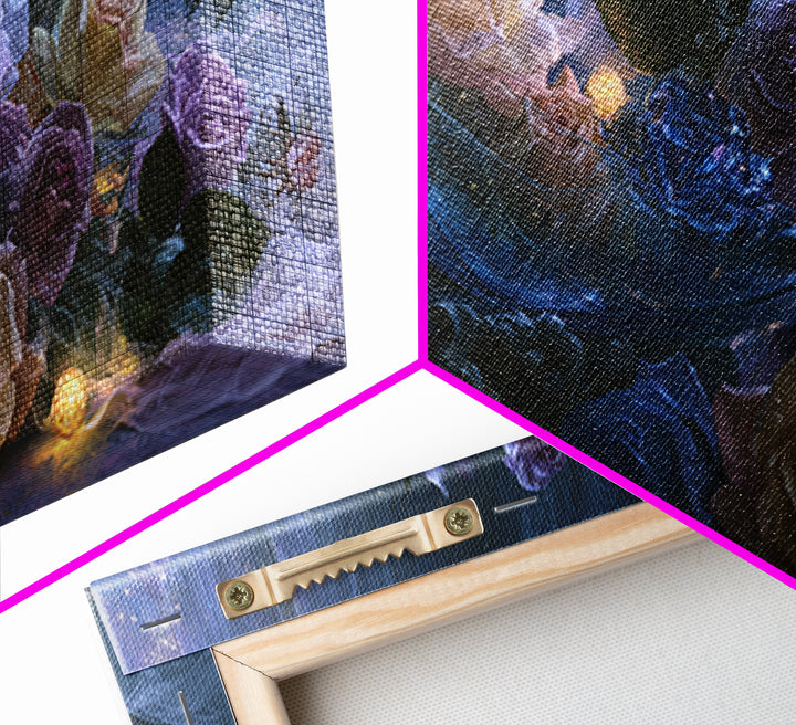 Glass Slipper Still Life Canvas Print, Fairy Tale Art, Living Room Decor, Abstract Art, Storybook, Art Nouveau, FTA-2x1-2