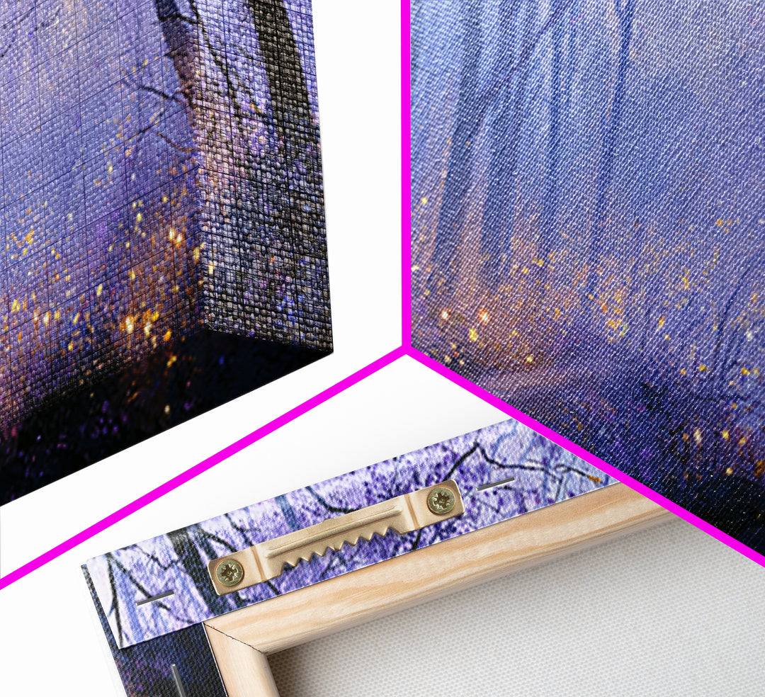 Enchanted Forest Path Glowing Canvas Print, Fairy Tale Art, Art Deco, Living Room Decor, Fine Art, Storybook, Whimsical Art, FTA-2x1-21