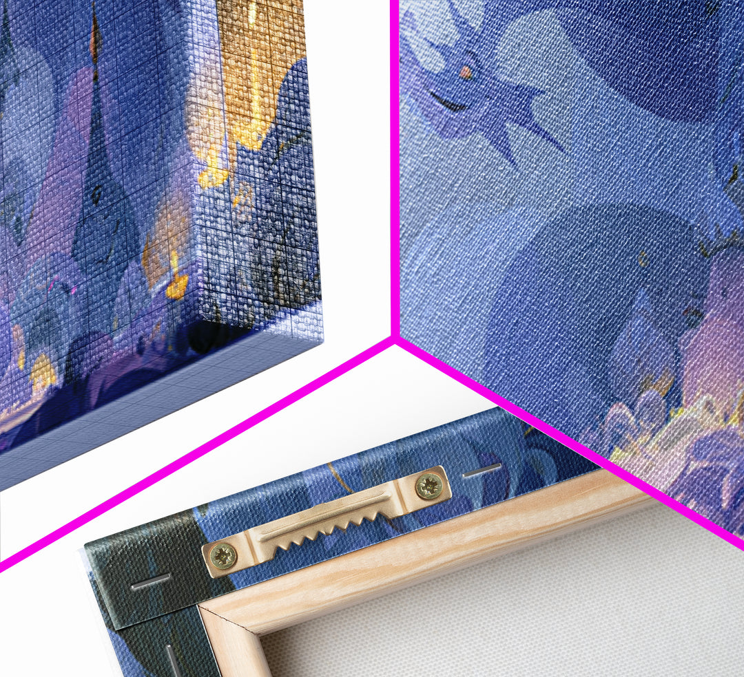 Dragon Curled Around a Jeweled Tower Canvas Print, Fairy Tale Art, Whimsical Decor, Living Room Decor, Fine Art, Storybook, FTA-2x1-49