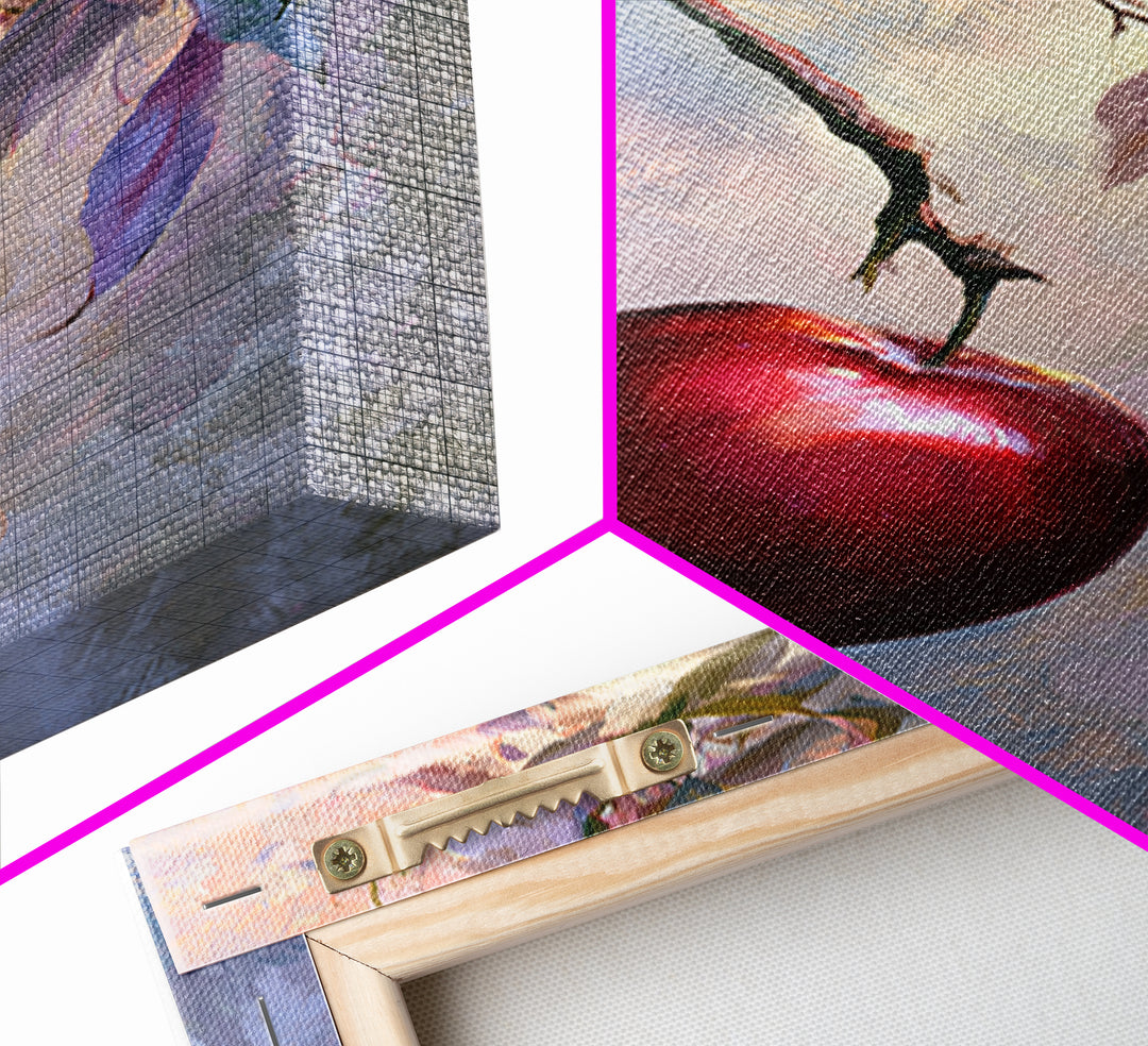 Enchanted Apple with Deep Red Shine Framed Canvas Print, Fairy Tale Art, Wall Decor, Living Room Decor, Fine Art, Storybook, FTA-2x3-52