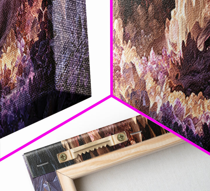 Sleeping Dragon in a Cave of Crystals Canvas Print, Fairy Tale Art, Folk Art, Living Room Decor, Fine Art, Storybook, FTA-3x1-16