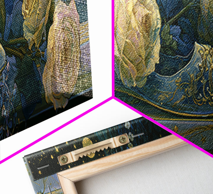 Glass Slipper Still Life Canvas Print, Fairy Tale Art, Living Room Decor, Abstract Art, Storybook, Art Nouveau, FTA-3x1-22