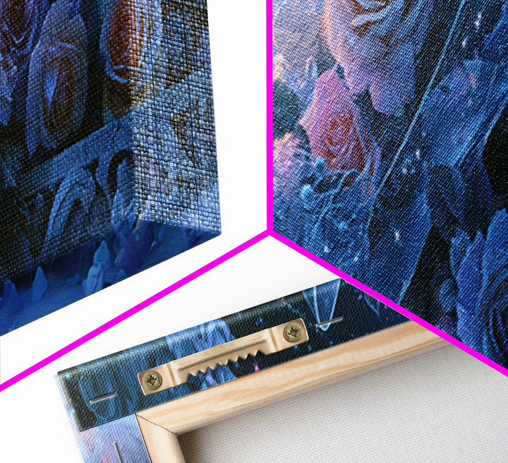 Glass Slipper Still Life Canvas Print, Fairy Tale Art, Folk Art, Living Room Decor, Fine Art, Storybook, Modern Decor, FTA-3x1-46