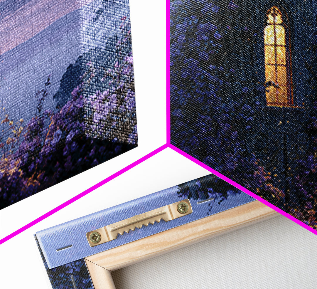 Rose Covered Tower Framed Canvas Print, Fairy Tale Art, Folk Art, Living Room Decor, Fine Art, Storybook, Modern Decor, FTA-3x2-46