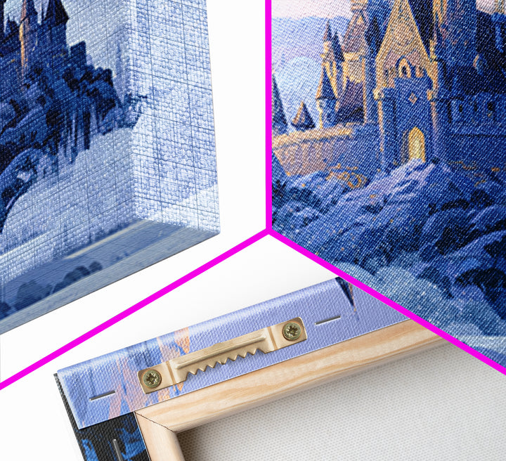 Storybook Castle on a Misty Hill Framed Canvas Print, Fairy Tale Art, Fairy Art, Living Room Decor, Fine Art, Storybook, FTA-3x2-78