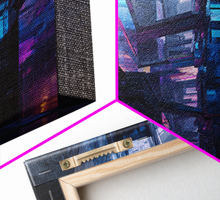 Ai Generated Mask Framed Canvas Print, Futuristic Art, Textured Painting, Living Room Decor, Oil Painting, Future, Abstract Art, FUT-1x1-40