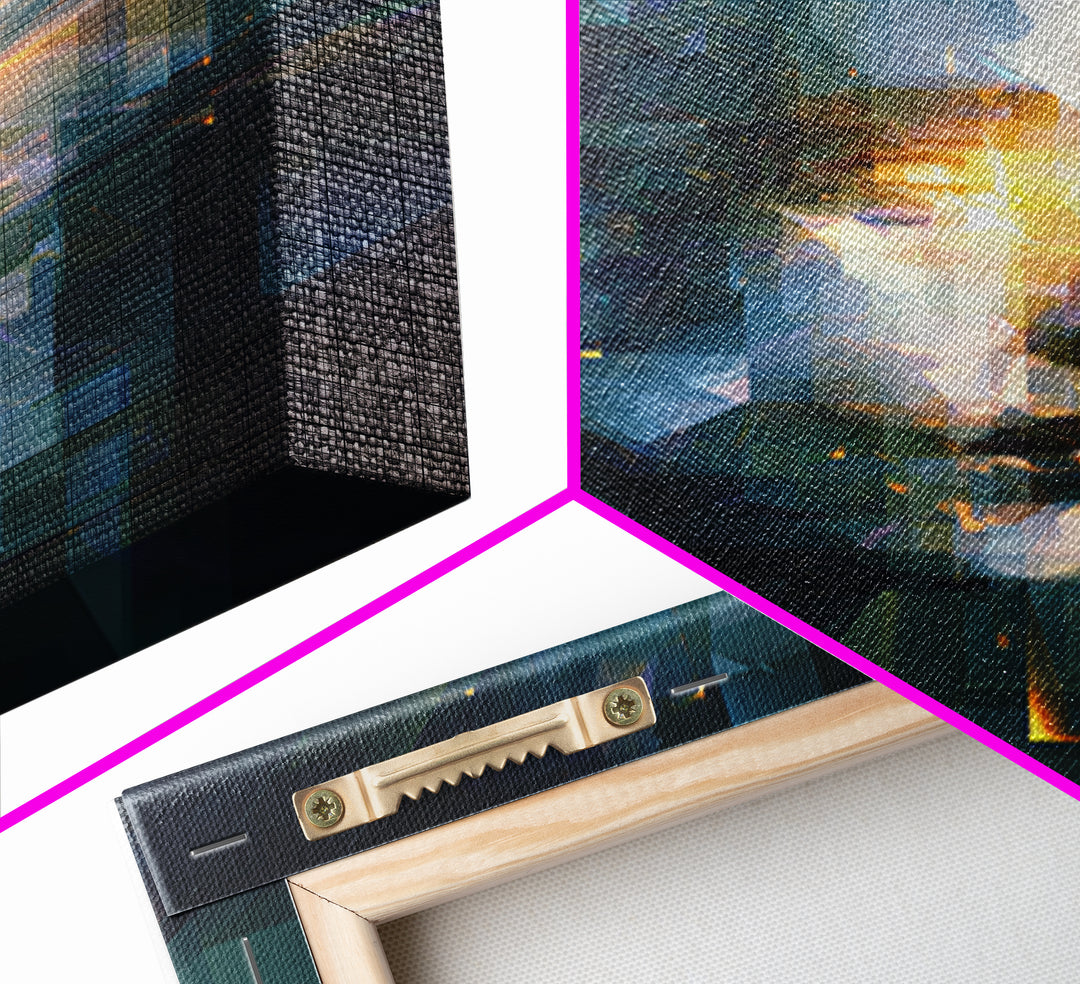Abstract Ai Face Formed from Light Fragments Canvas Print, Futuristic Art, Printable Wall Art, Living Room Decor, Future, FUT-1x1-98