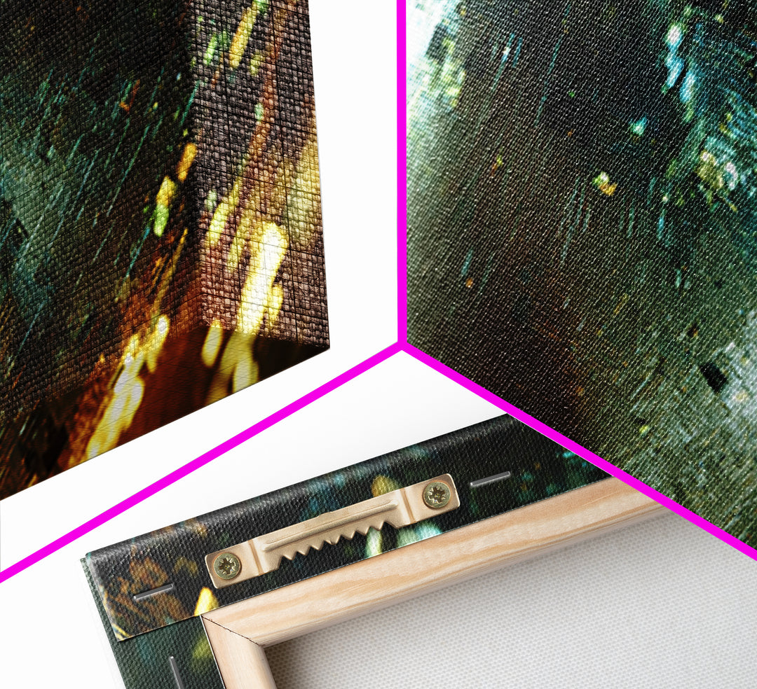 Abstract Ai Face Formed from Light Fragments Canvas Print, Futuristic Art, Extra Large Wall Art, Living Room Decor, Future, FUT-2x1-70