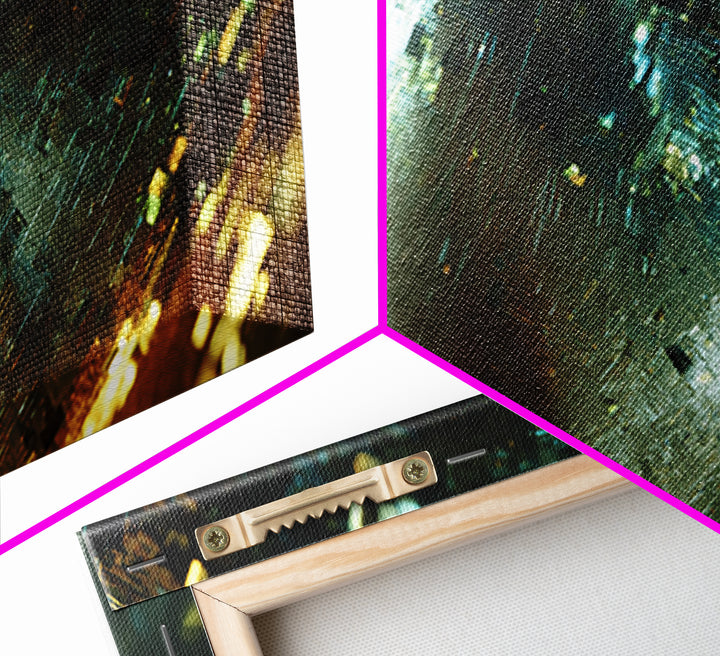 Abstract Ai Face Formed from Light Fragments Canvas Print, Futuristic Art, Extra Large Wall Art, Living Room Decor, Future, FUT-2x1-70