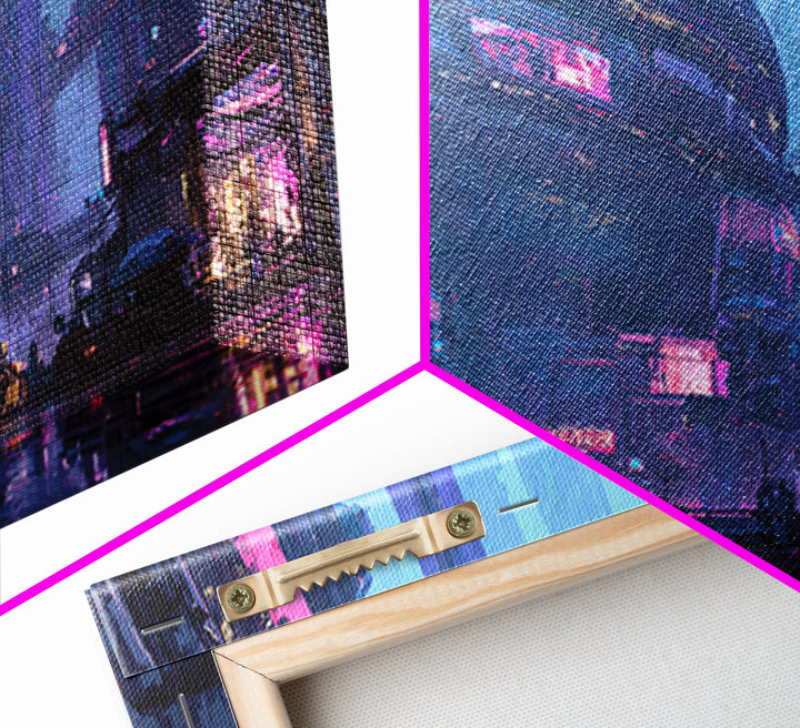 Orbital City Ring Around a Blue Planet Canvas Print, Futuristic Art, Unique Wall Art, Living Room Decor, Fine Art, Future, FUT-2x1-78