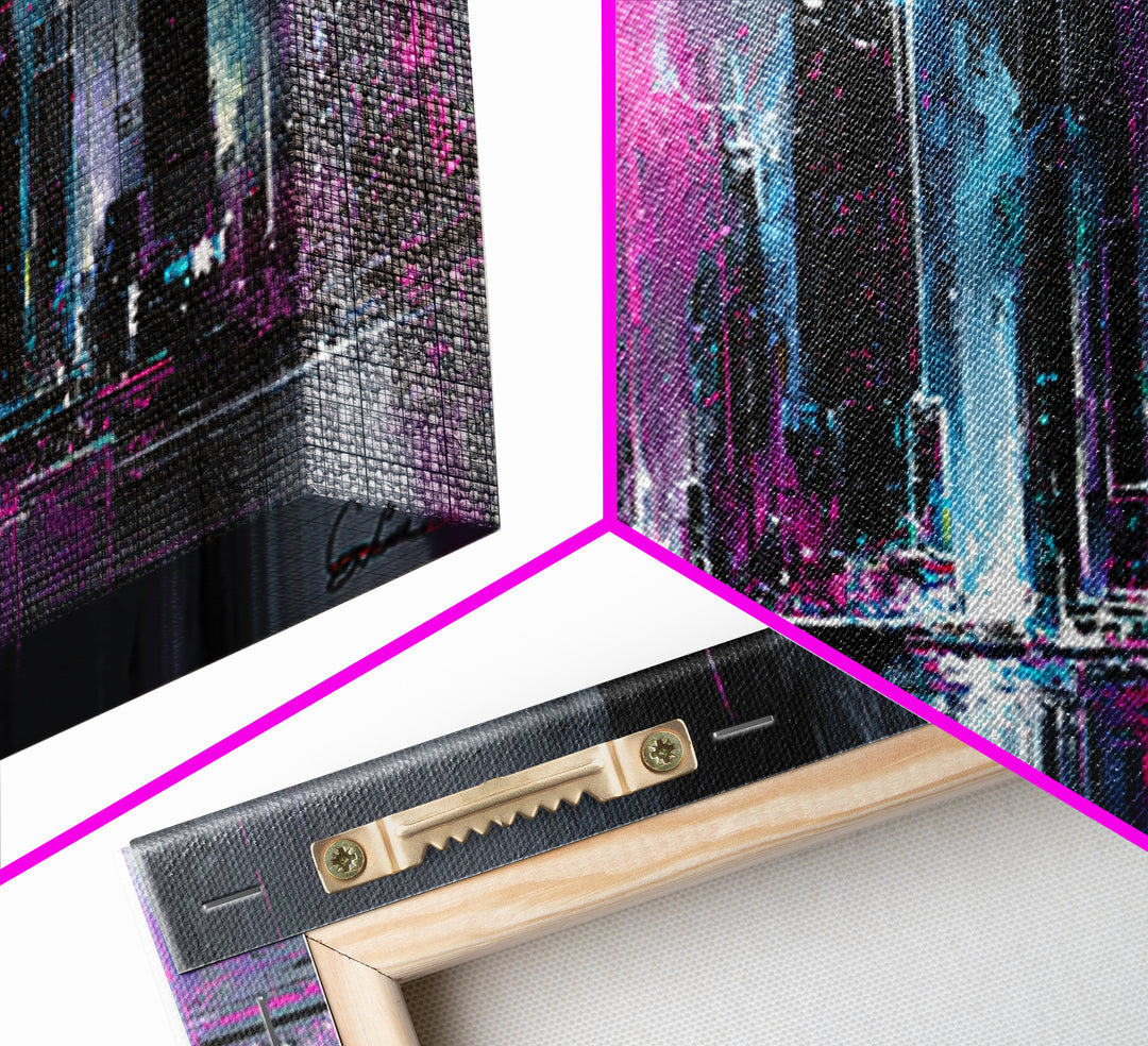 Sleek Chrome City Skyline Canvas Print, Futuristic Art, Wall Decor, Living Room Decor, Abstract Art, Future, Modern Wall Art, FUT-3x1-41