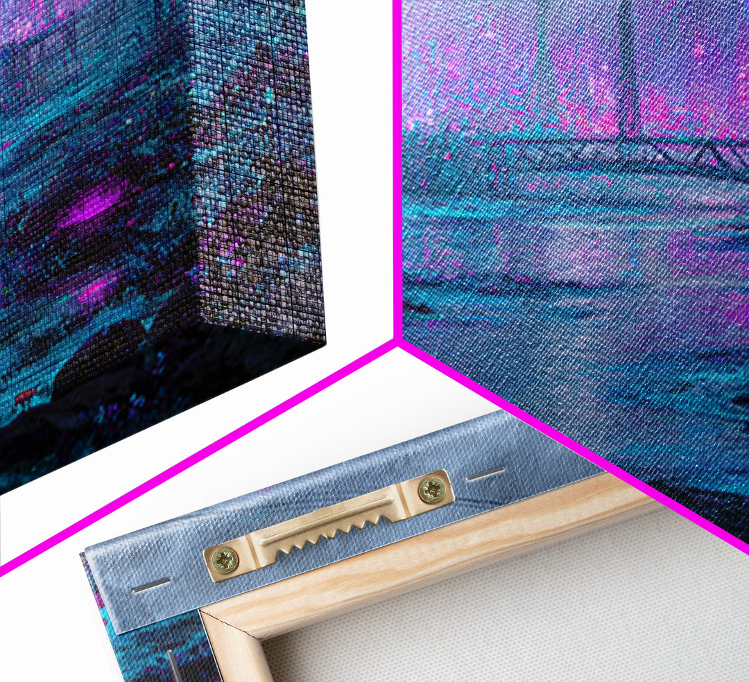 Bioluminescent Garden in a Future Habitat Canvas Print, Futuristic Art, Digital Art, Living Room Decor, Oil Painting, Future, FUT-3x2-32