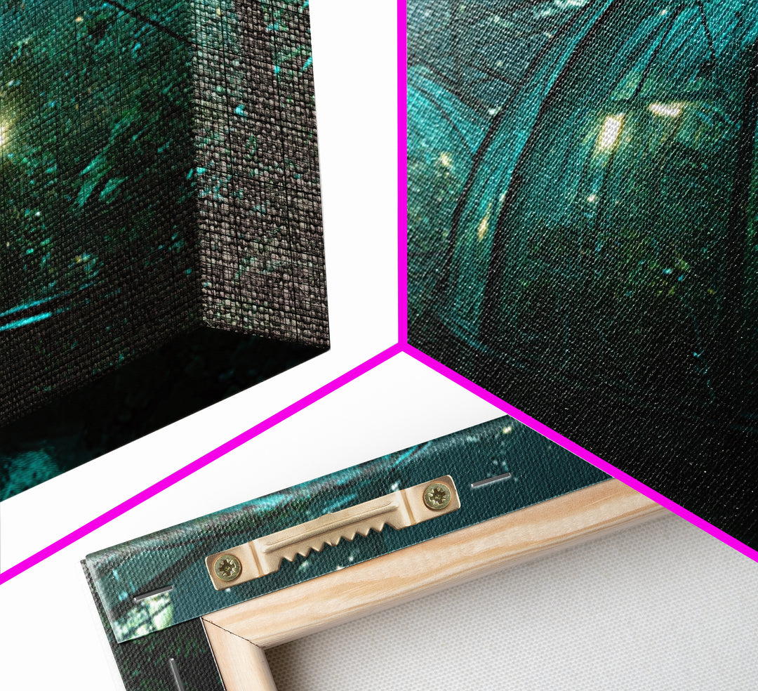 Futuristic Botanical Greenhouse Framed Canvas Print, Futuristic Art, Neutral Decor, Living Room Decor, Fine Art, Future, FUT-3x2-70