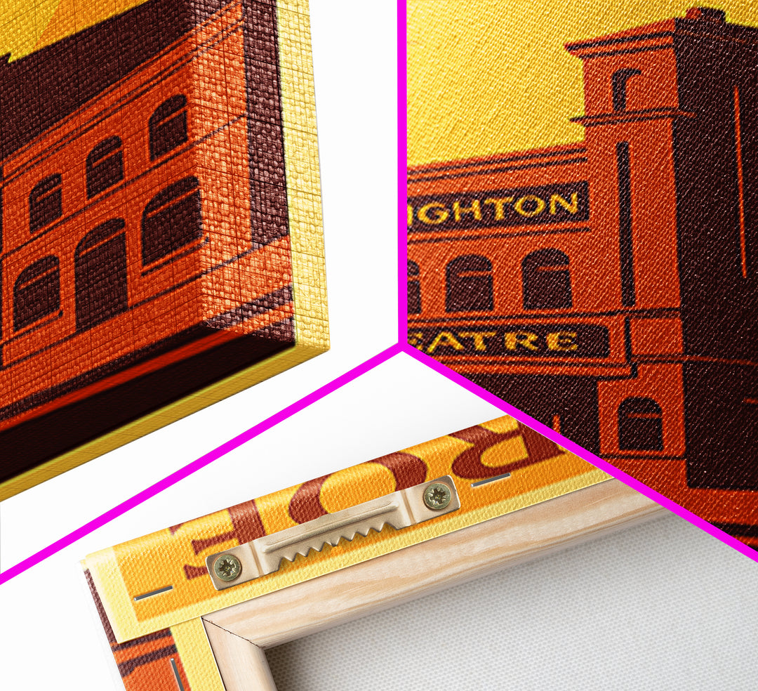 Conroe Texas Travel Poster, Canvas Print, Golden Poster Art, Conroe Art Print, Vintage Travel Print, Retro Travel Print, City Illustration