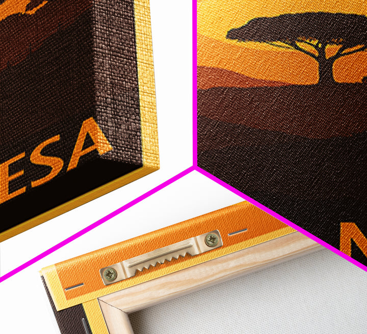 Costa Mesa Travel Poster, Canvas Print, Gold Art Deco Poster Art, Costa Mesa City Art, Gift For Travelers, Mid Century Wall Art