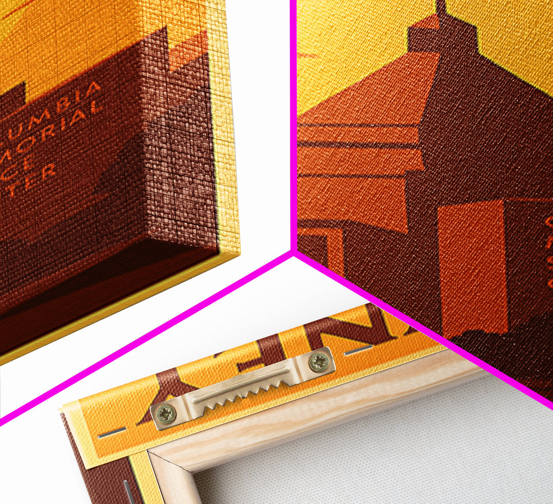 Downey California Travel Poster, Canvas Print, Gold Art Deco Poster Art, Downey Wall Art, Gift For Travelers, Retro Travel Print, Wall Decor