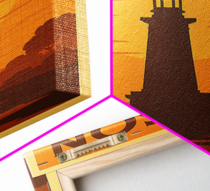 Edison New Jersey Travel Poster, Framed Canvas Print, Warm Sunset Silhouette Art, Edison Art Print, Home Office Decor, Modern Wall Decor