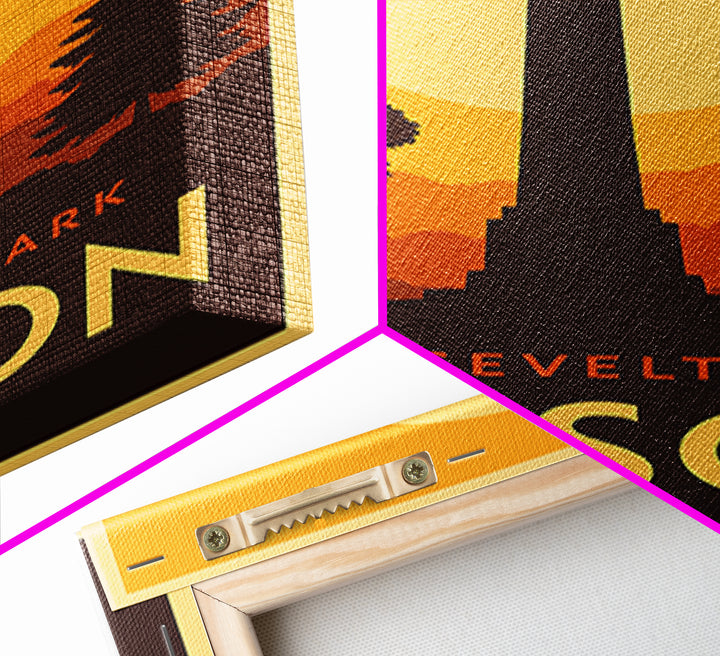 Edison Travel Poster, Canvas Print, Warm Sunset Silhouette Art, Edison Travel Art, Vintage City Poster, Mid Century Wall Art, Art Print