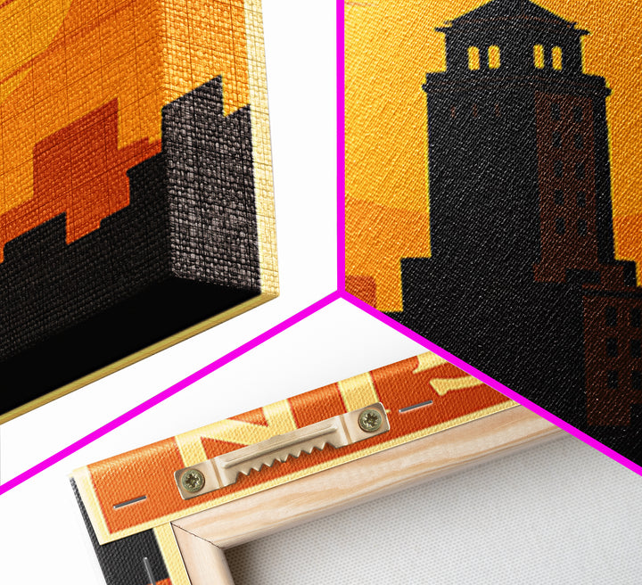 Elgin Travel Poster, Canvas Print, Golden Travel Poster Art, Elgin Poster Print, Retro Travel Print, Travel Poster Art, Travel Wall Decor