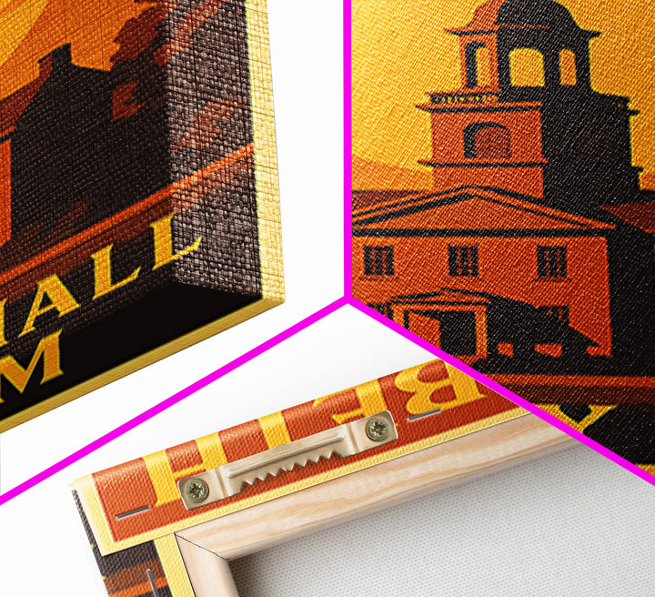 Elizabeth New Jersey Travel Poster, Canvas Print, Gold Art Deco Poster Art, Elizabeth Travel Art, Art Print, Travel Wall Art