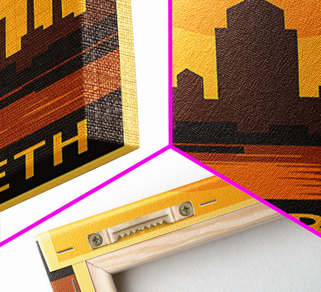 Elizabeth Travel Poster, Canvas Print, Vintage Deco Wall Art, Elizabeth Art Print, Travel Poster Set, City Art Print, Travel Poster Art