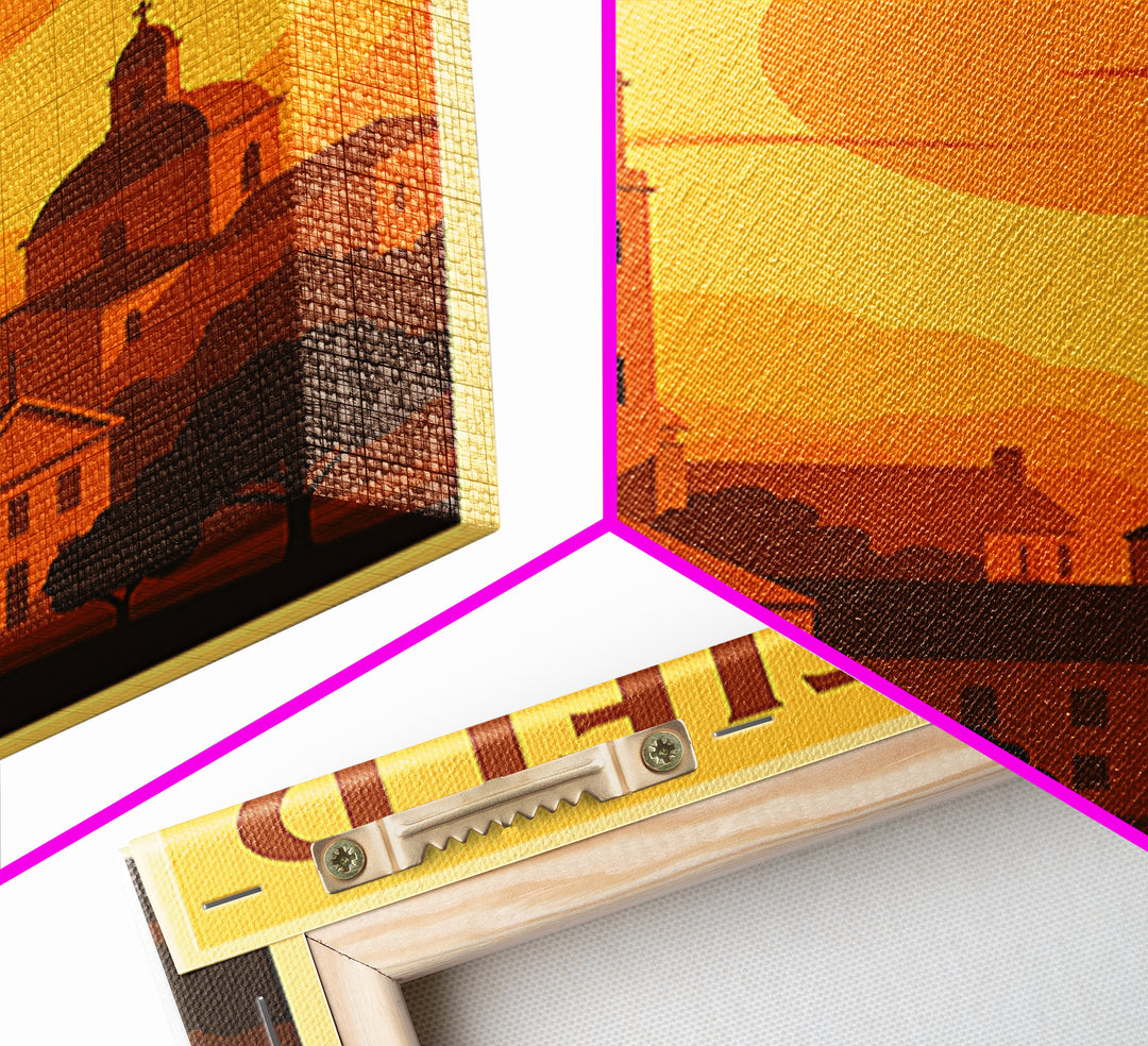Fairfield California Travel Poster, Canvas Print, Warm Sunset Silhouette Art, Fairfield Wall Art, Vintage Travel Print, Retro Travel Print