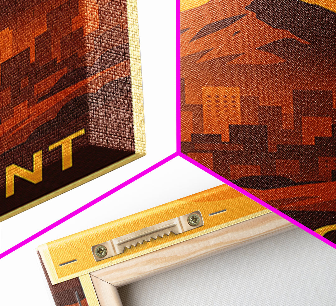 Fremont Travel Poster, Framed Canvas Print, Golden Travel Poster Art, Fremont Wall Art, Travel Poster Art, Wanderlust Decor, Poster Print
