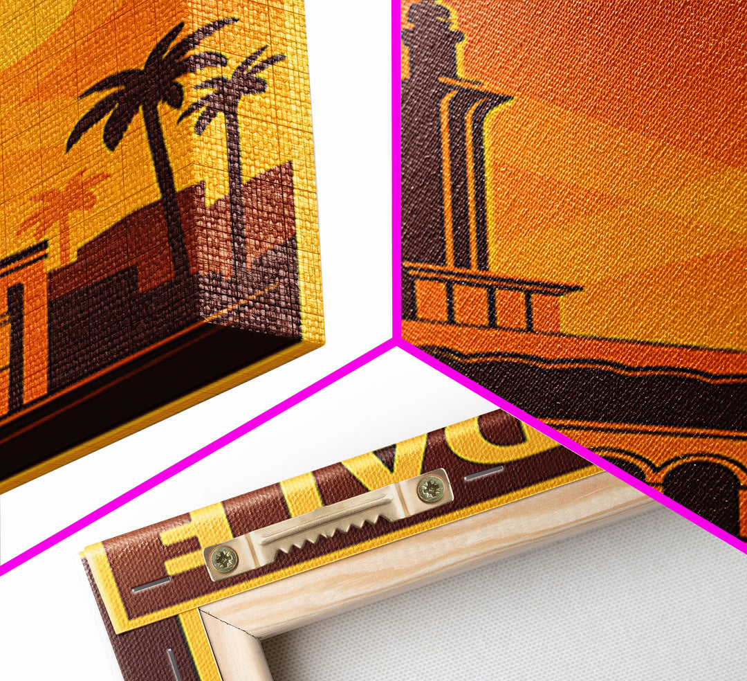 Glendale Arizona Travel Poster, Framed Canvas Print, Gold Art Deco Poster Art, Glendale Art Print, Home Office Decor, Living Room Wall Art
