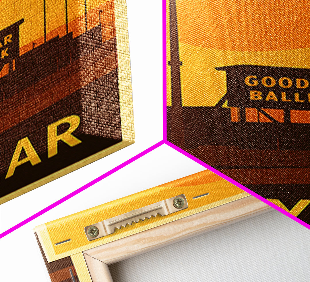 Goodyear Travel Poster, Canvas Print, Golden Travel Poster Art, Goodyear City Art, Travel Poster Art, Retro Travel Print, Home Office Decor