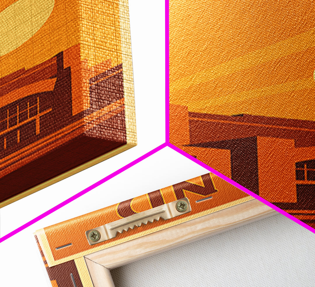 Grand Prairie Texas Travel Poster, Canvas Print, Gold Art Deco Poster Art, Grand Prairie Art Print, City Travel Prints, Wanderlust Decor