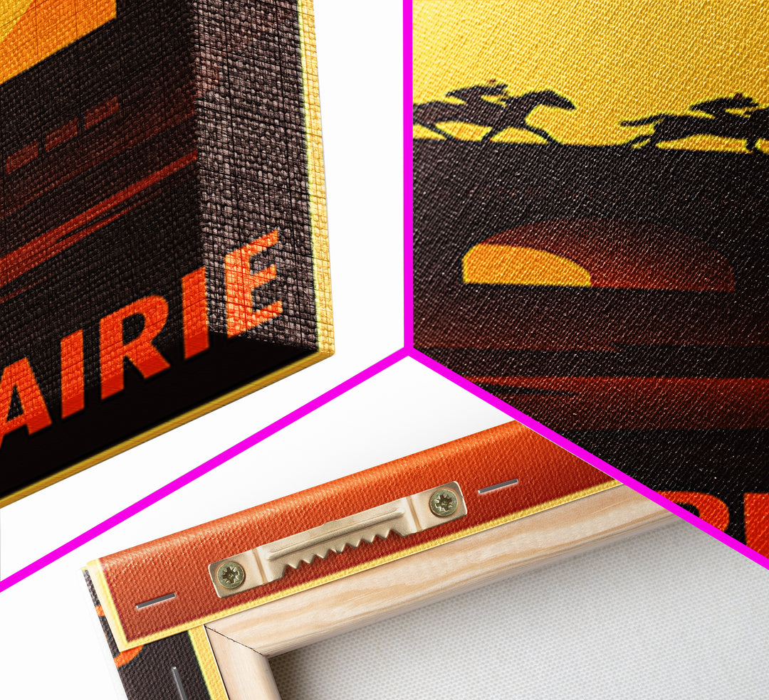 Grand Prairie Travel Poster, Canvas Print, Gold Art Deco Poster Art, Grand Prairie Wall Art, Mid Century Wall Art, Travel Art Print