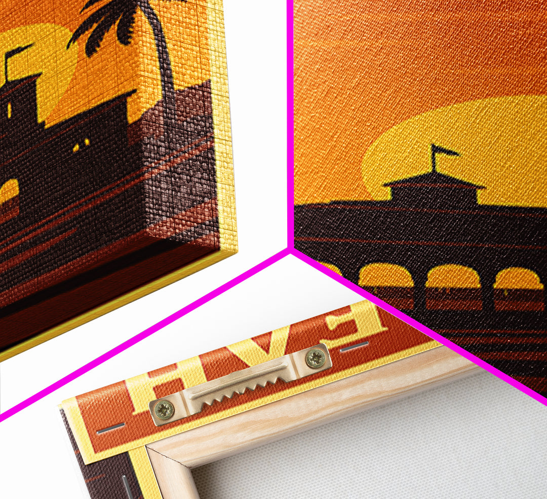 Hialeah Florida Travel Poster, Framed Canvas Print, Gold Art Deco Poster Art, Hialeah Travel Art, Retro Travel Print, Travel Poster Art