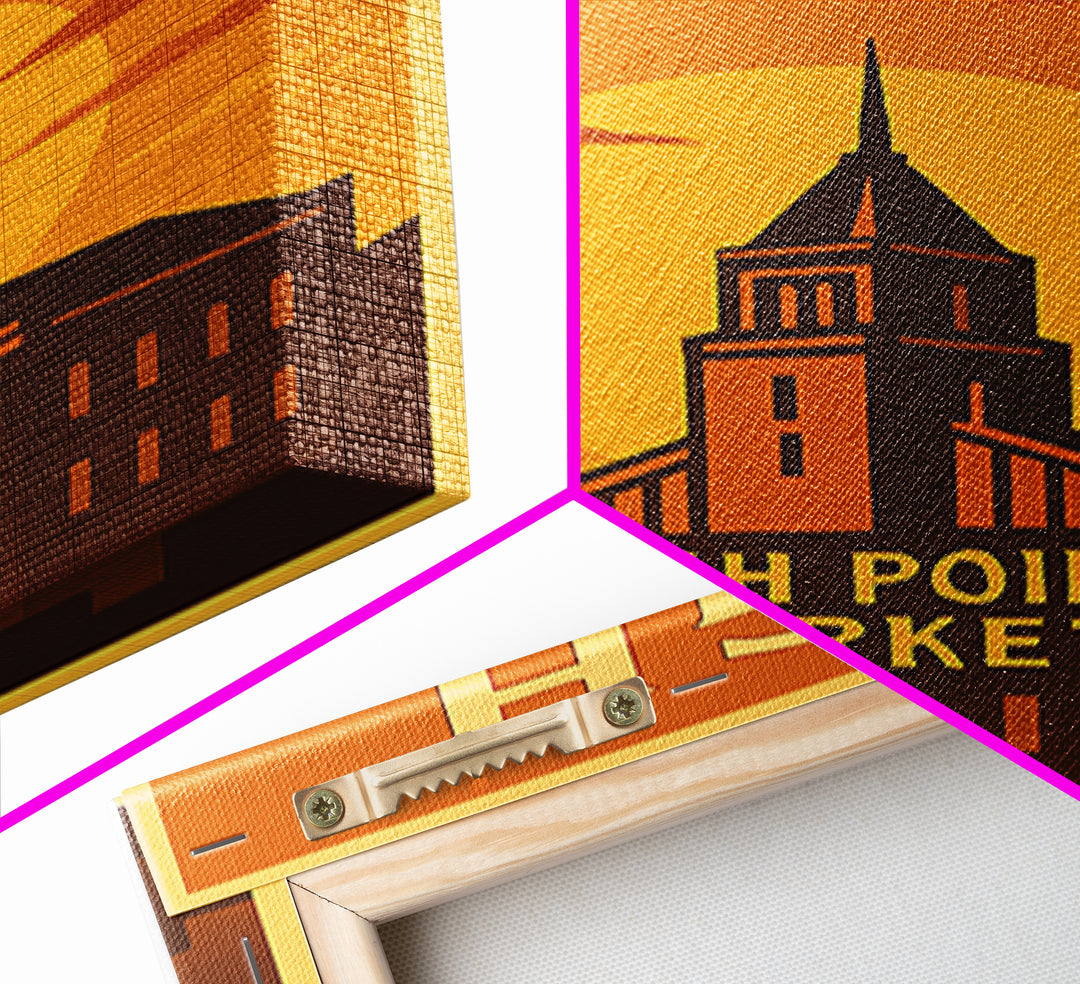 High Point North Carolina Travel Poster, Canvas Print, Gold Art Deco Poster Art, High Point City Art, Wall Decor, Mid Century Wall Art