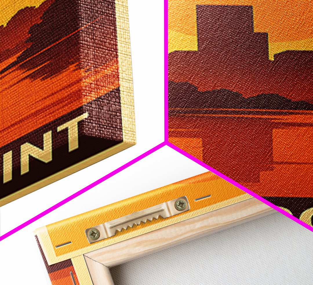 High Point Travel Poster, Canvas Print, Gold Art Deco Poster Art, High Point Wall Art, Mid Century Wall Art, Travel Poster Set