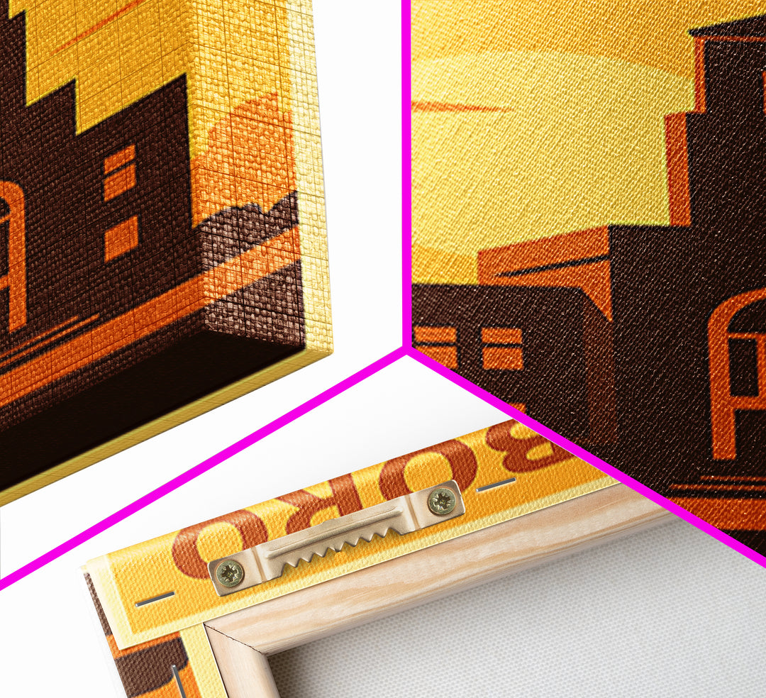 Hillsboro Oregon Travel Poster, Canvas Print, Deco Wall Art, Hillsboro Art Print, Travel Poster Set, Art Print, Watercolor Skyline Art