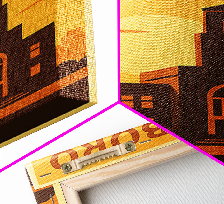 Hillsboro Oregon Travel Poster, Canvas Print, Deco Wall Art, Hillsboro Art Print, Travel Poster Set, Art Print, Watercolor Skyline Art